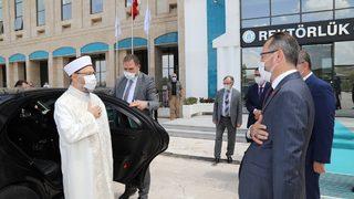 Diyanet İşleri Başkanı Erbaş, AYBÜ'de yapılacak cami alanında incelemelerde bulundu