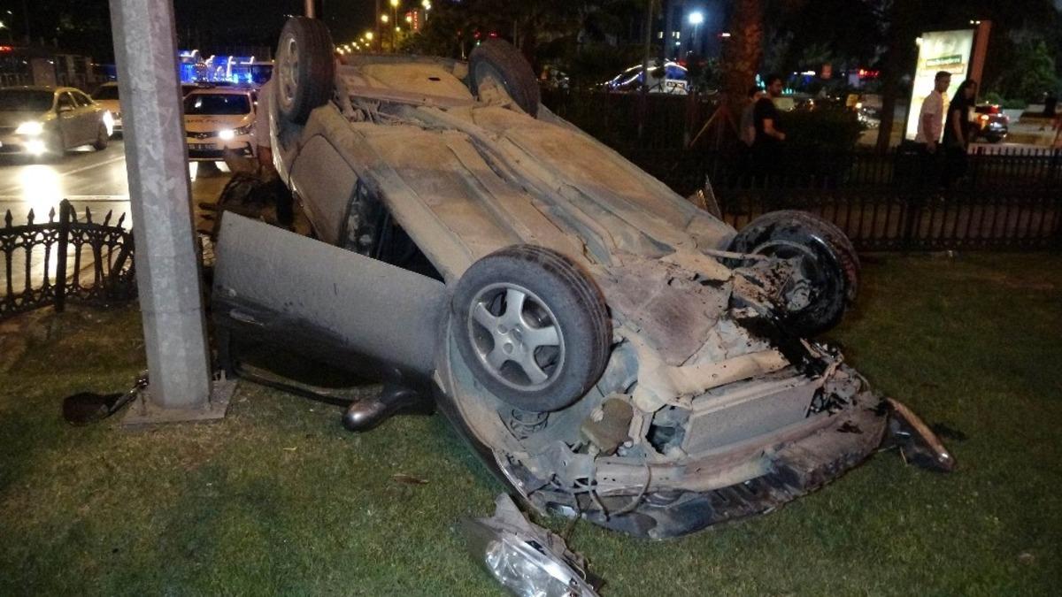 Samsun&rsquo;da otomobil takla attı