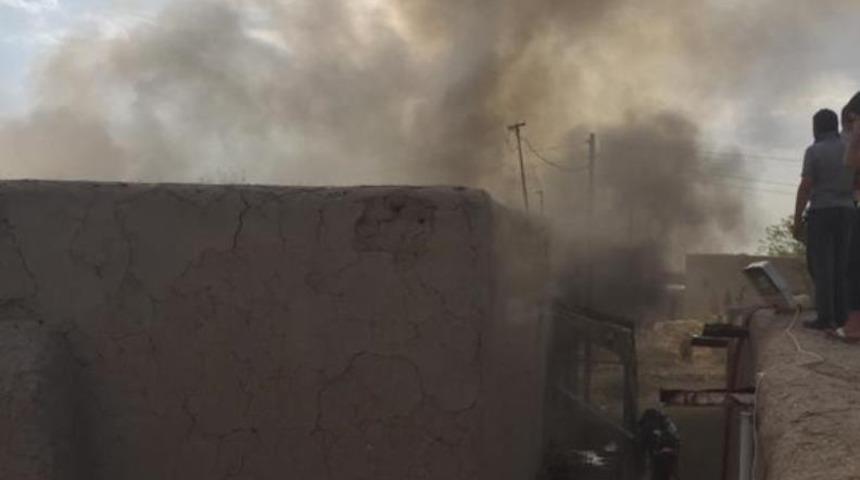 Mardin'de korkutan yangın! Kerpiç ev alevlere teslim oldu