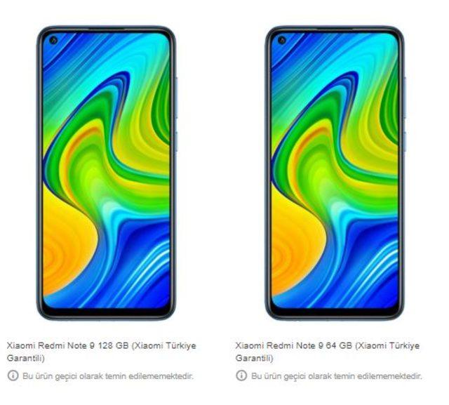 Xiaomi Redmi Note 9 fiyatı