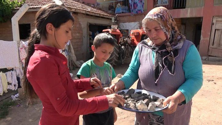 Tarlasından mıknatısla tek tek 45 adet gök taşı topladı G2