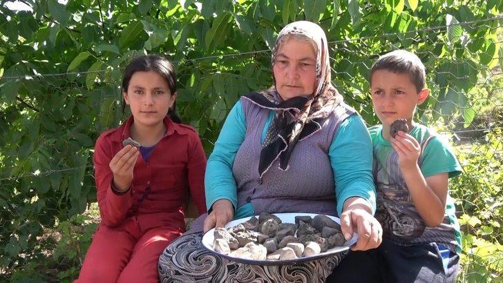 Tarlasından mıknatısla tek tek 45 adet gök taşı topladı G3