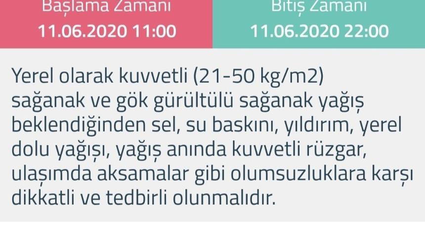 Metrorolojiden Bursa i&ccedil;in sarı uyarı