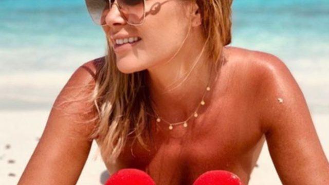 Amanda Holden sütyensiz elbisesiyle olay oldu! 