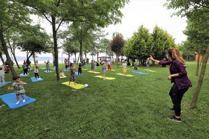 Çocuklar Başiskele sahilinde spor yaptı G4