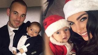 Sneijder ve Yolanthe bebeklerini ilk kez paylaştı