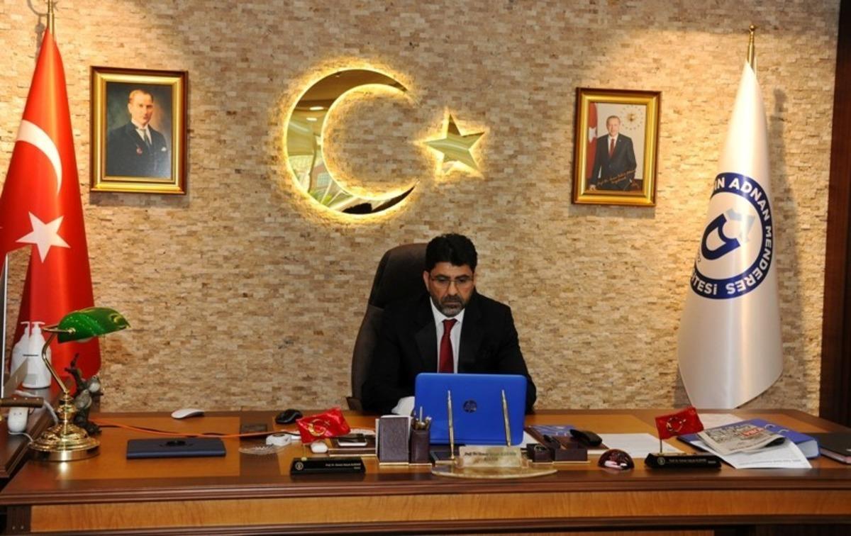 Rekt&ouml;r Aldemir &Ouml;SYM Başkanı Ayg&uuml;n ile video konferans toplantısı ger&ccedil;ekleştirdi