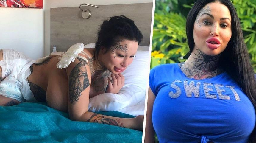 D&uuml;nyanın en b&uuml;y&uuml;k vajinasına sahip olmak i&ccedil;in bı&ccedil;ak altına yattı!