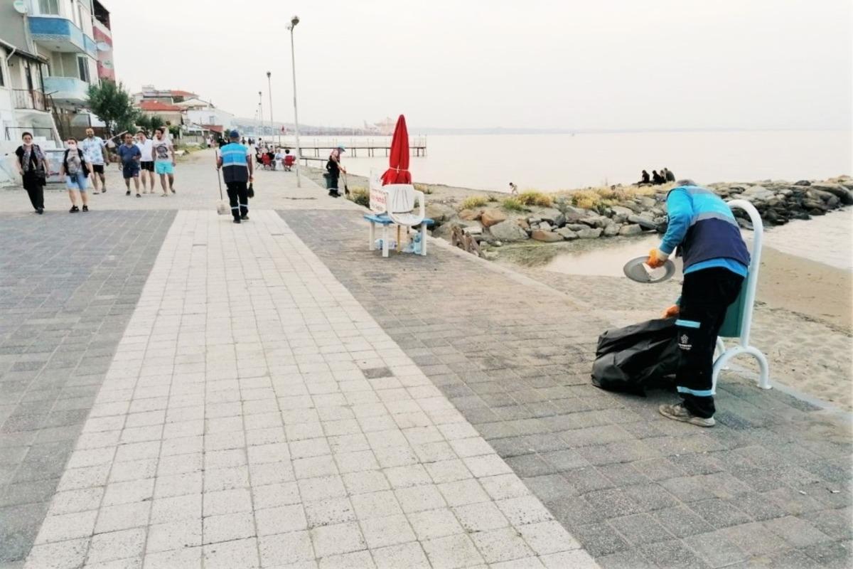 Sahil şeritlerinde temizlik mesaisi