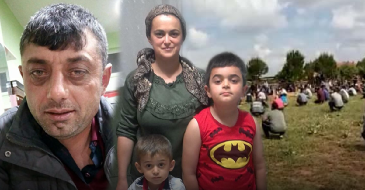 Denizli'de katliam! &Ouml;ld&uuml;rd&uuml;ğ&uuml; eşi ve 2 &ccedil;ocuğuyla yan yana toprağa verildi