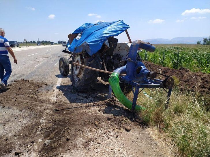 Devrilen traktörün sürücüsü yaralandı G2