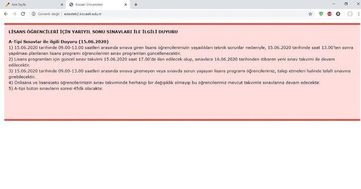 Sınav sistemi çöken üniversite sosyal medyada gündem oldu G4