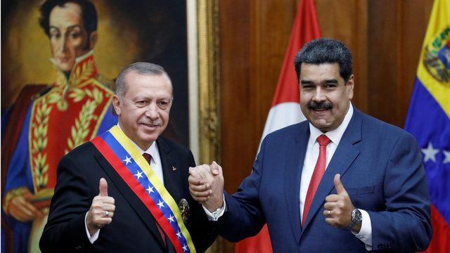 Erdoğan ile Maduro, 3 Aralık 2018'de Caracas'taki görüşmelerinde.