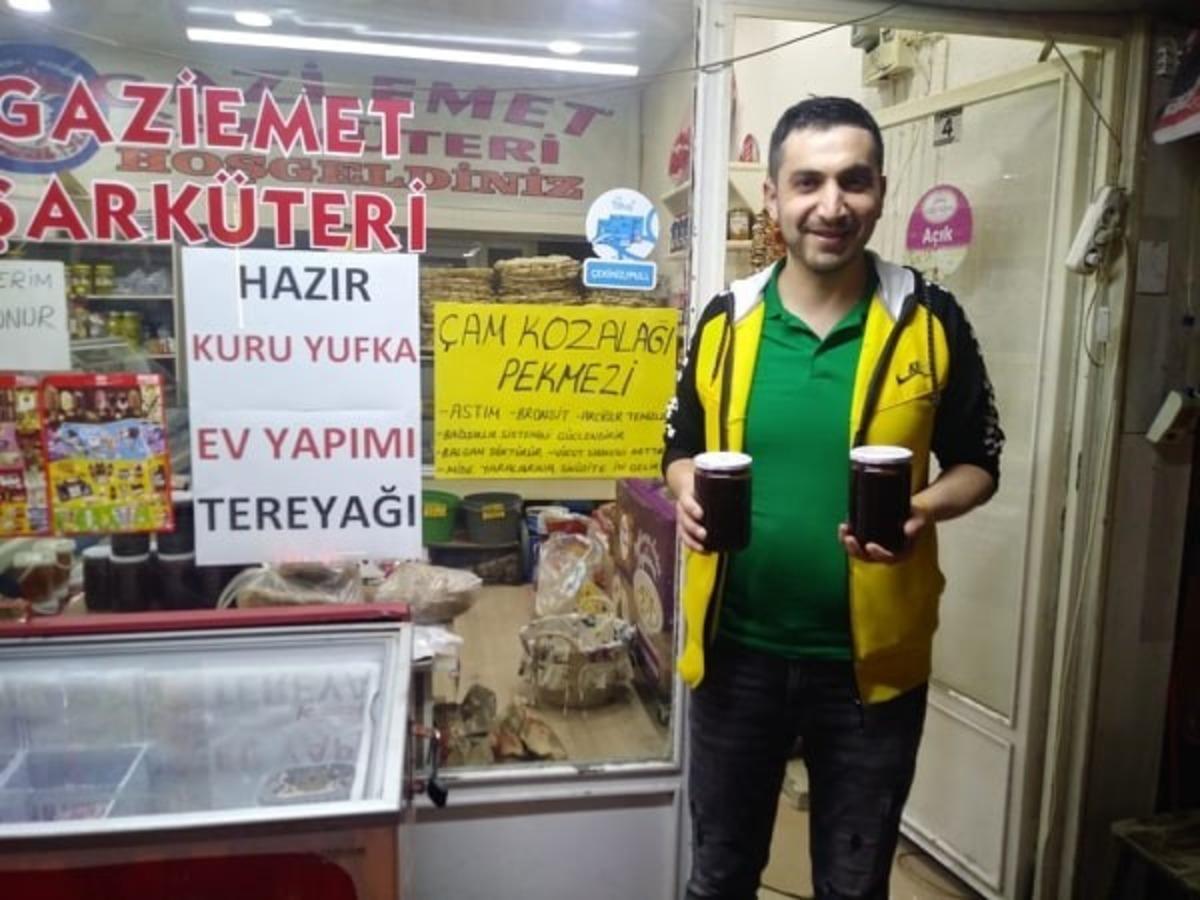 &Ccedil;am kozalağı pekmezi yok satıyor