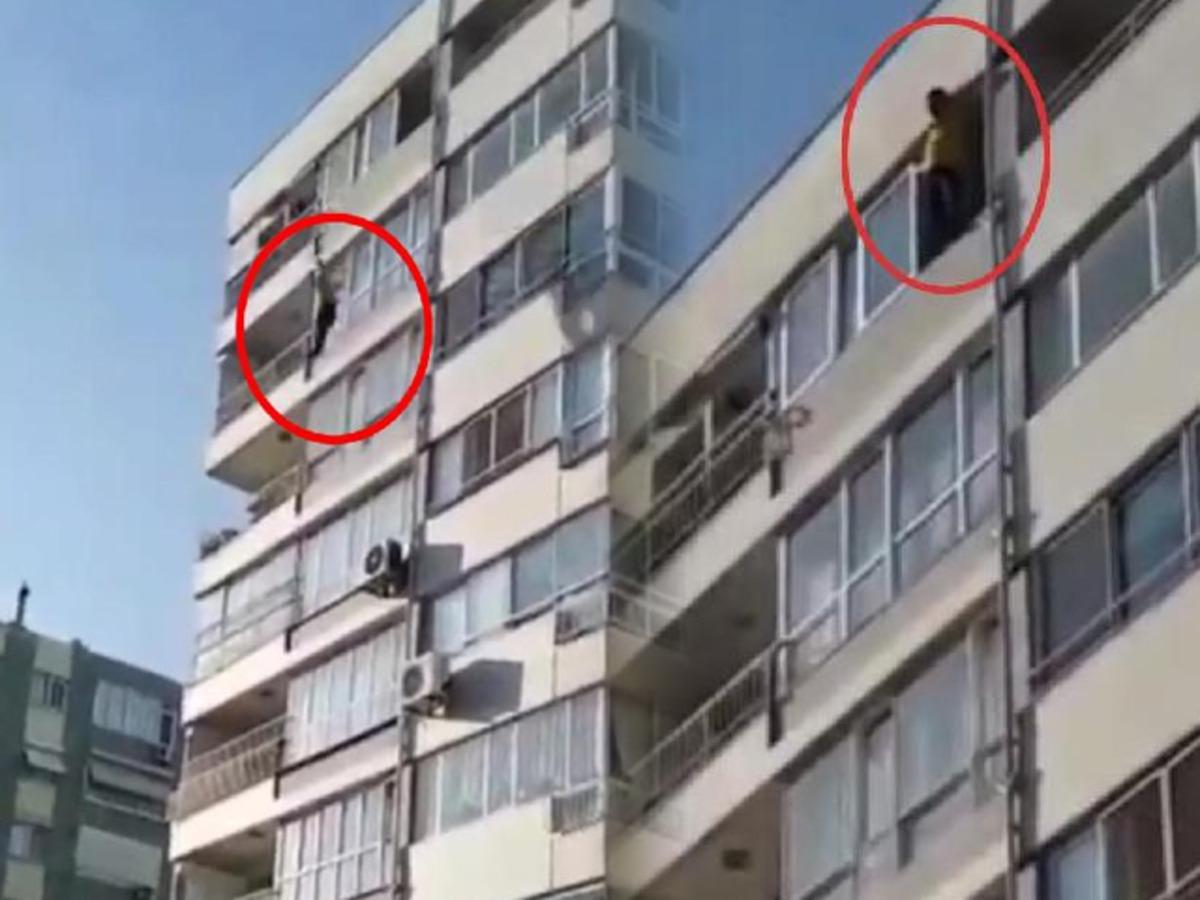 İzmir'de korku dolu anlar! 9'uncu kattan b&ouml;yle atladı