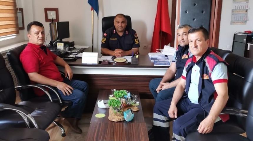 Kozlu itfaiyesinden jandarmaya ziyaret