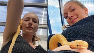 Yasemin Allen pitonu vücudunda gezdirdi!