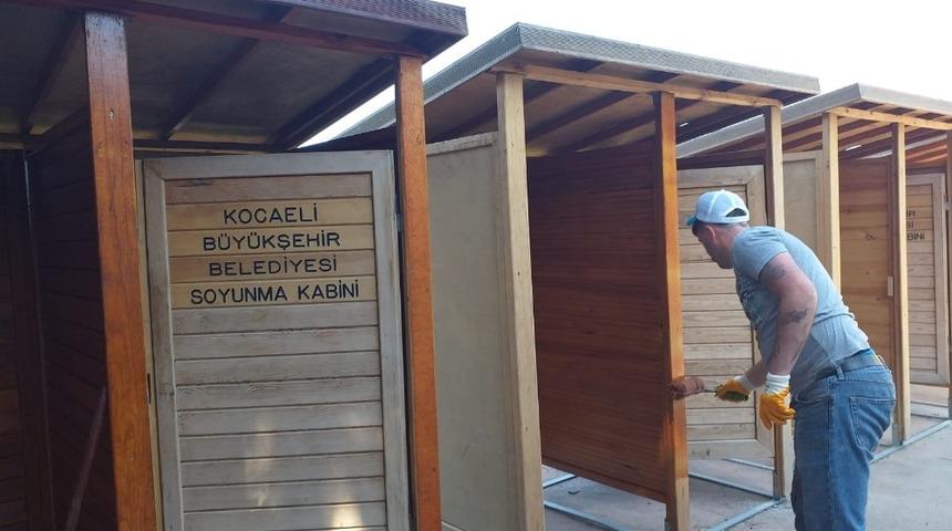 Kocaeli plajlarında kentsel donatı elemanları yenileniyor