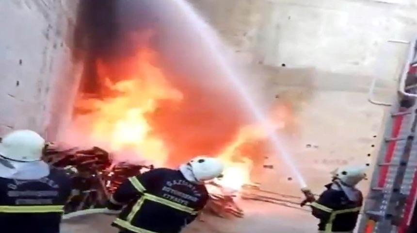 Odunluk alanda çıkan yangın korkuttu