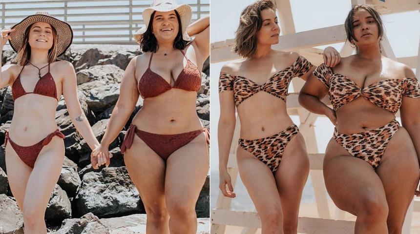 Aynı bikinilerle poz verdiler, sosyal medyayı salladılar!