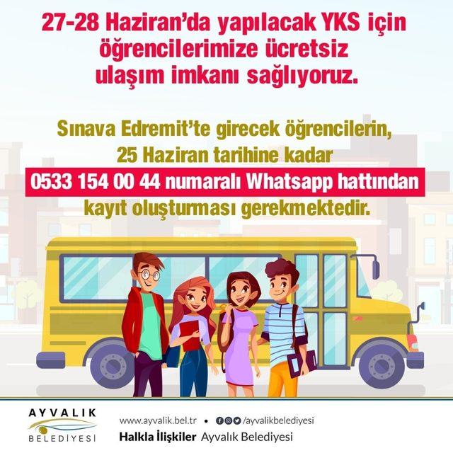 Ayvalık Belediyesi’nden öğrencilere otobüs jesti