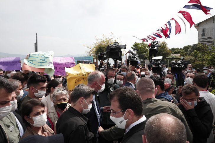 Test sürüşü için Büyükada'ya gelen Ekrem İmamoğlu'na protesto G4