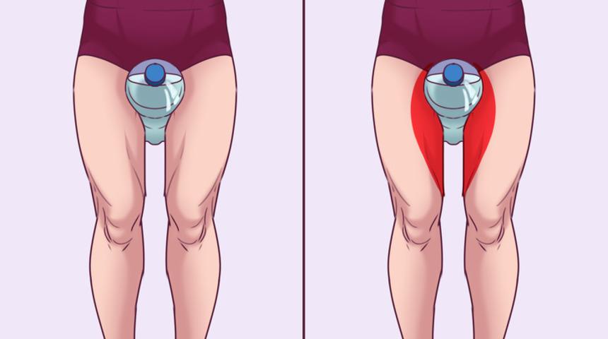 Bacaklarınızı inceltmek i&ccedil;in sadece bir su şisesi yeter! İşte o egzersizler...