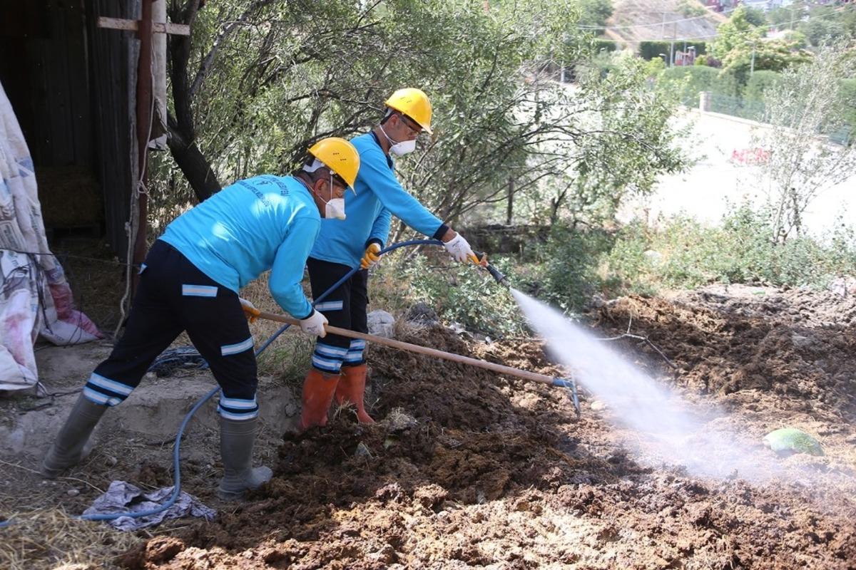 Merkezefendi Belediyesi haşerelerle m&uuml;cadeleye devam ediyor