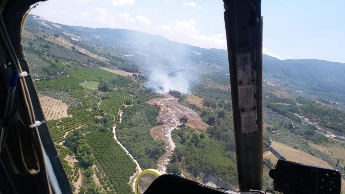 Kuşadası&rsquo;nda &ccedil;&ouml;pl&uuml;k yangını