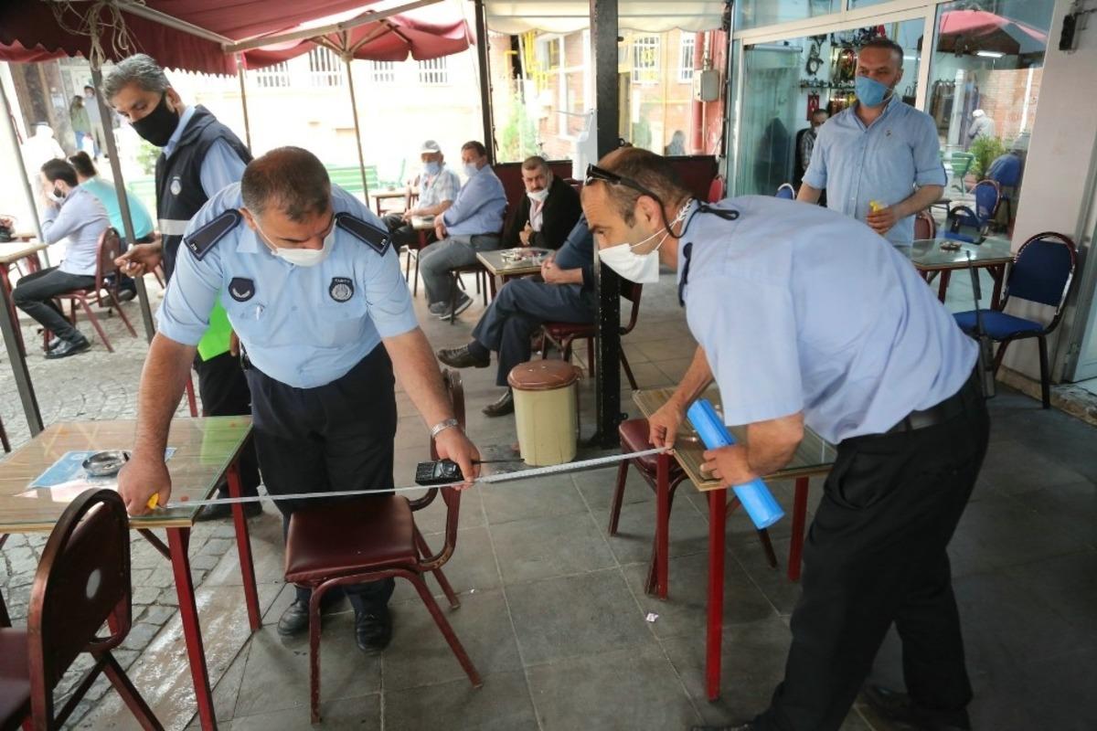 Zabıtadan lokanta ve kahvehanelerde sosyal mesafe ve hijyen denetimi