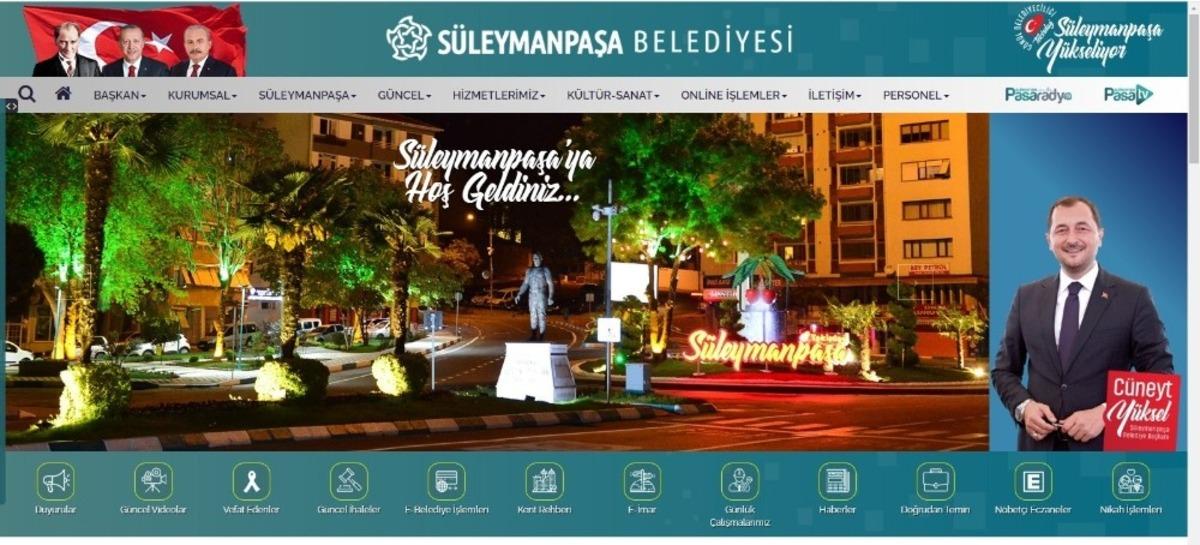 S&uuml;leymanpaşa Belediyesinin yeni web sitesi yayında