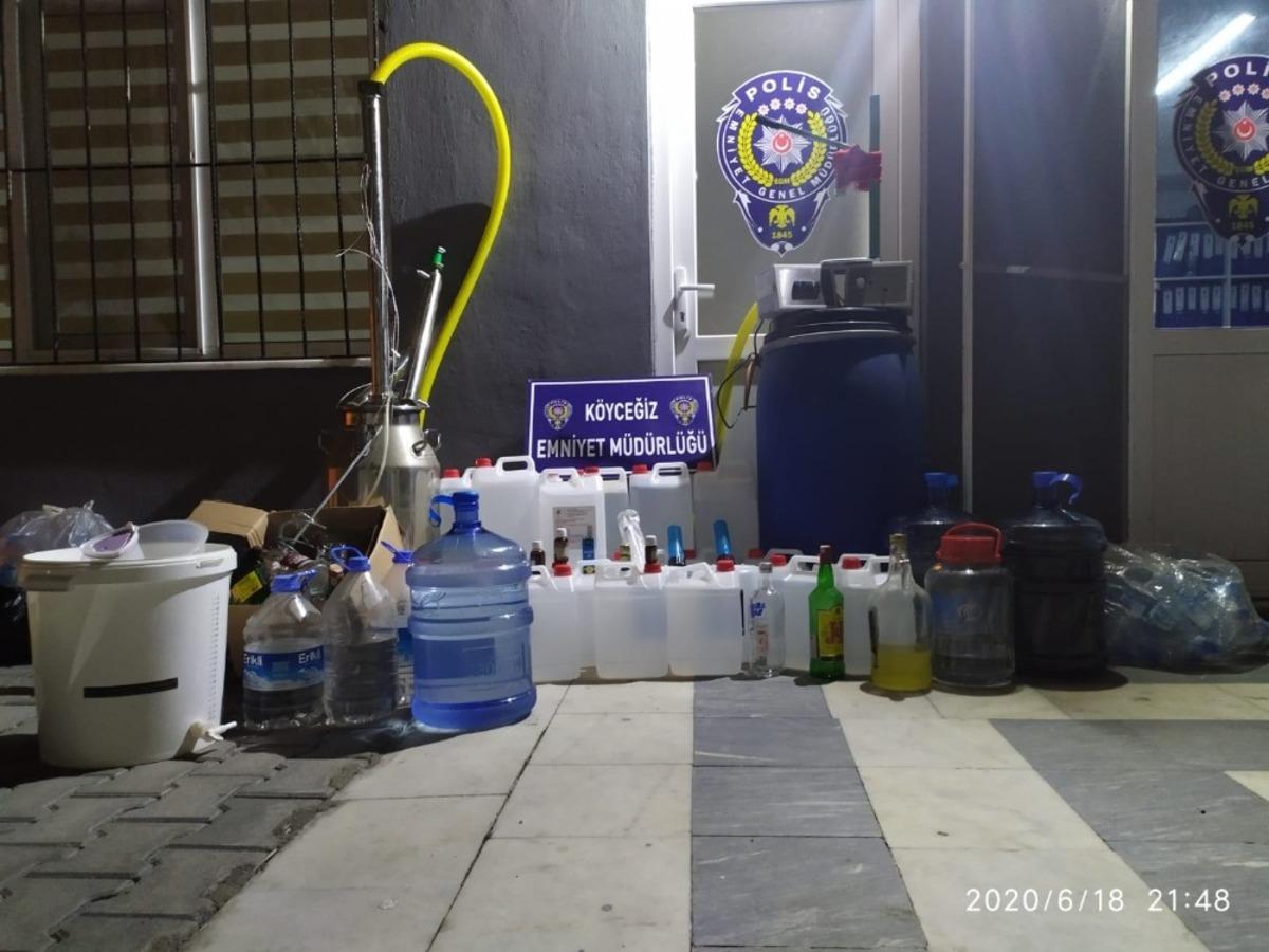 K&ouml;yceğiz&rsquo;de sahte i&ccedil;ki operasyonu