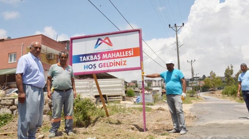 B&uuml;y&uuml;kşehir Belediyesi&rsquo;nden mahalle girişlerine yeni tabela