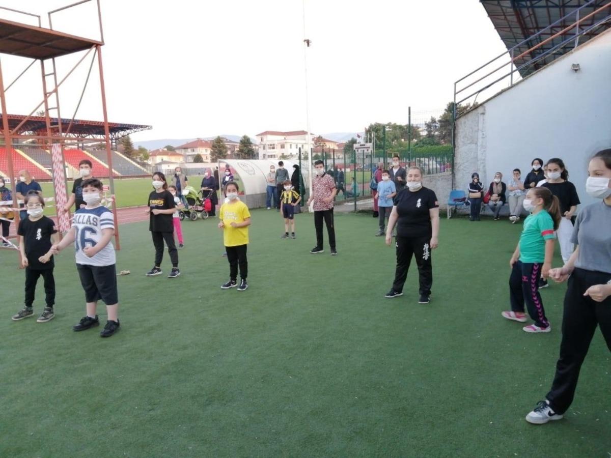 Stadyumda Wushu antrenmanı yaptılar