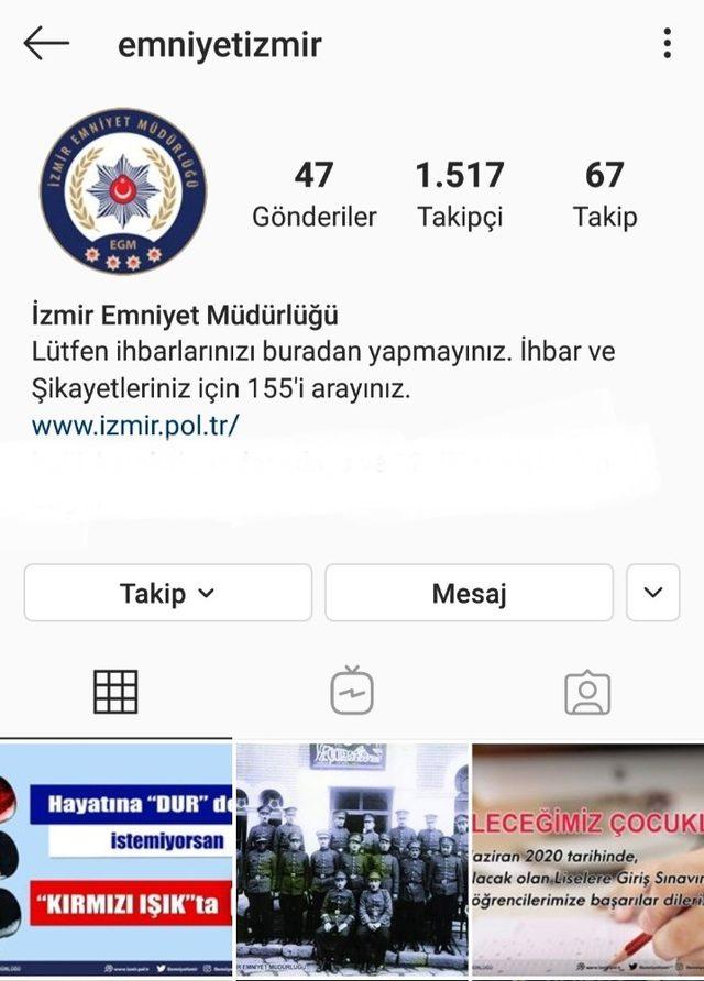 İzmir İl Emniyet Müdürlüğü, sosyal medyada