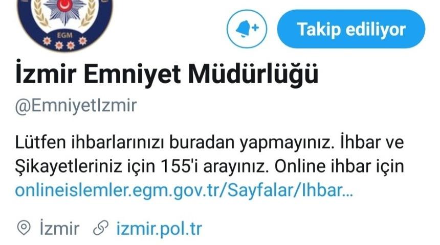 İzmir İl Emniyet M&uuml;d&uuml;rl&uuml;ğ&uuml;, sosyal medyada