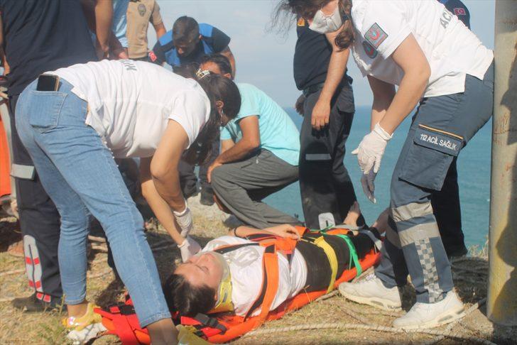 Özçekim yapmak isterken falezden düşen çocuk yaralandı G3