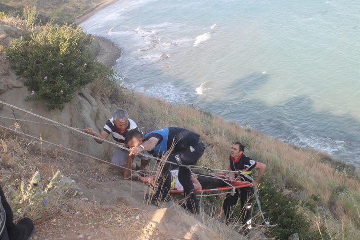 Özçekim yapmak isterken falezden düşen çocuk yaralandı G2