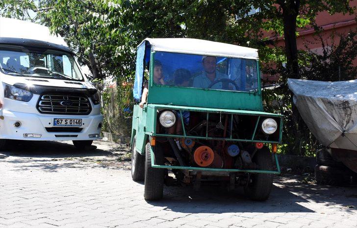 Sac parçalarından yaptığı araç görenlerin ilgisini çekiyor G2