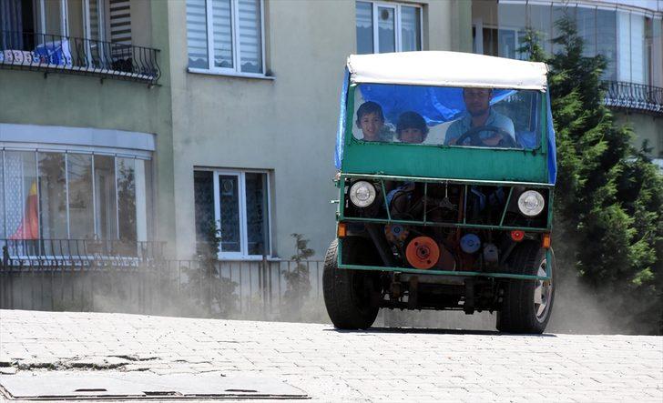 Sac parçalarından yaptığı araç görenlerin ilgisini çekiyor G5