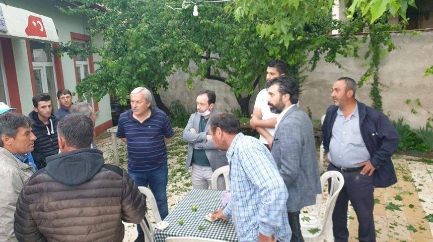 Başkan Şahin, dolunun vurduğu k&ouml;y&uuml; ziyaret etti