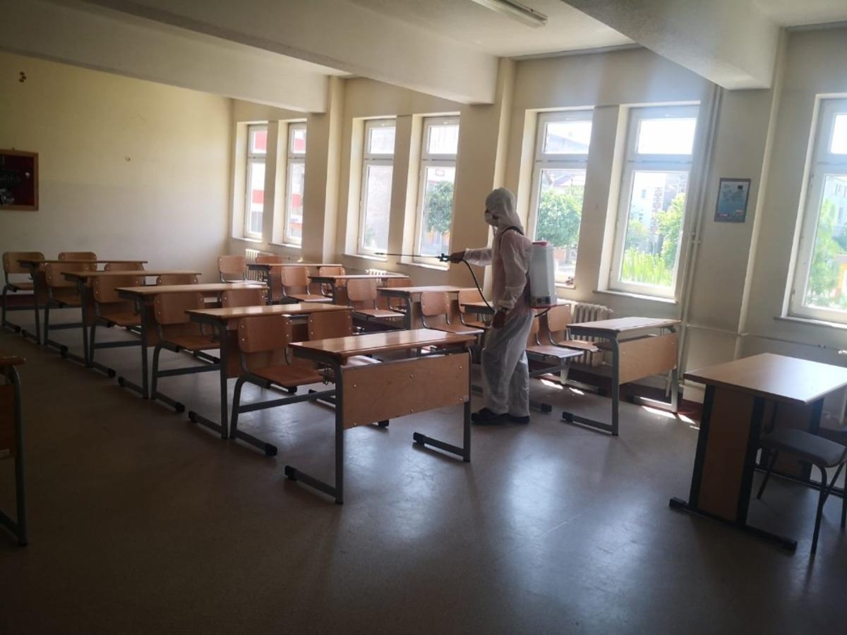 Bafra&rsquo;da okullara YKS &ouml;ncesi dezenfekte