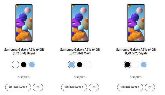 Samsung Galaxy A21s fiyatı