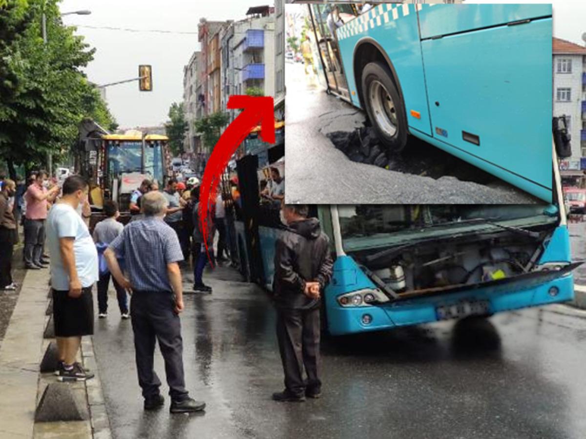 Bağcılar'da yol &ccedil;&ouml;kt&uuml;! &Ccedil;ok sayıda ekip sevk edildi