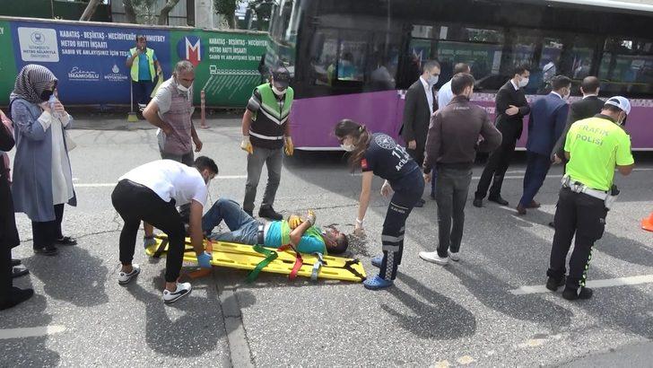 Beyoğlu'nda çöp kamyonundan düşen işçi yaralandı G3