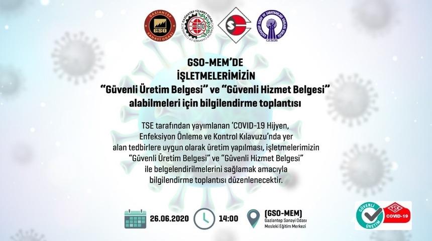 GSO-MEM’de TSE güvenli üretim ve güvenli hizmet belgesi bilgilendirme toplantısı