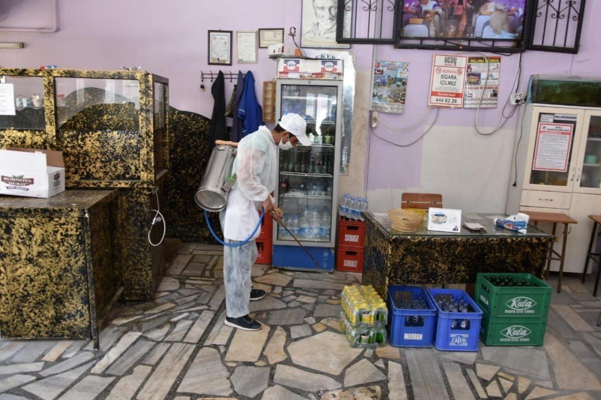 Nazilli&rsquo;de t&uuml;m kahvehaneler dezenfekte ediliyor