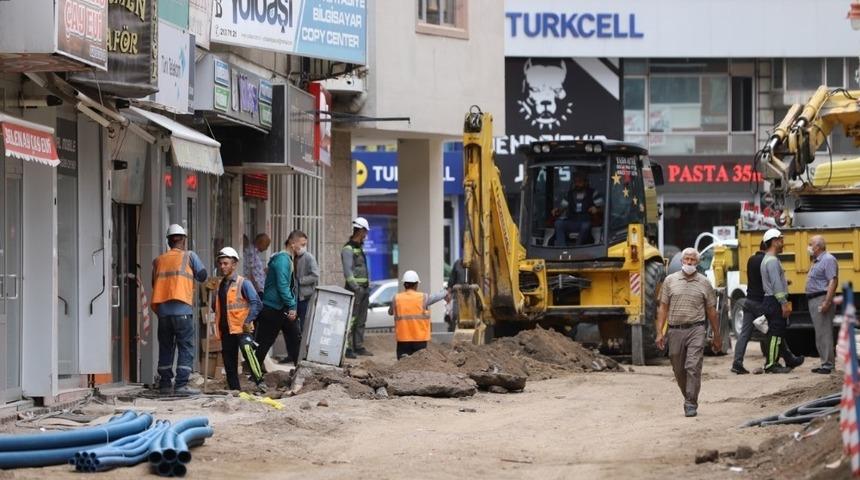 Nar Caddesindeki altyapı &ccedil;alışmaları tamamlandı