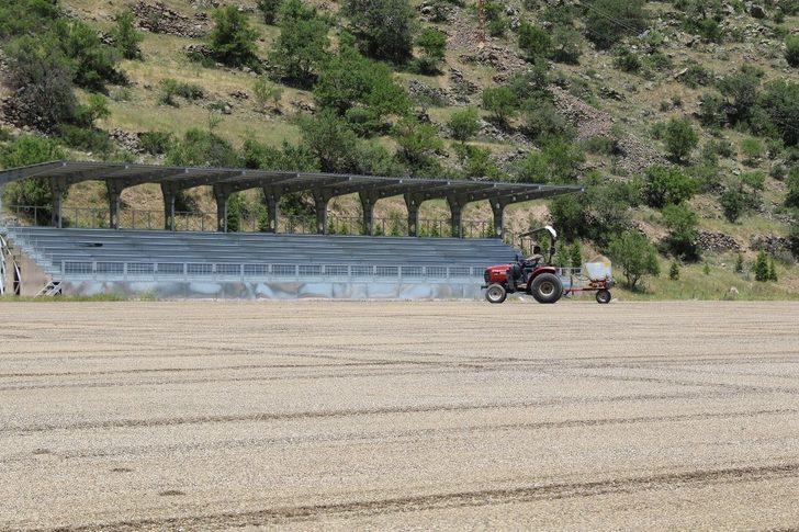 Hacılar Stadyumu’nda çimler ekildi G4