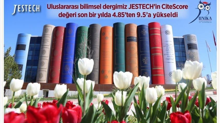KB&Uuml;&rsquo;n&uuml;n uluslararası bilimsel dergisi JESTECH&rsquo;in CiteScore değeri 9.5&rsquo;a y&uuml;kseldi